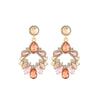 Champagne, Pink & Coral Crystal Chandelier Drop Earrings