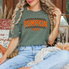 Checkered Arched Pumpkin Season Garment Dyed Tee