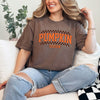 Checkered Arched Pumpkin Season Garment Dyed Tee