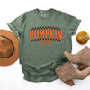 Checkered Arched Pumpkin Season Garment Dyed Tee