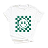 Checkered Christmas Smiley Short Sleeve Crewnneck Tee