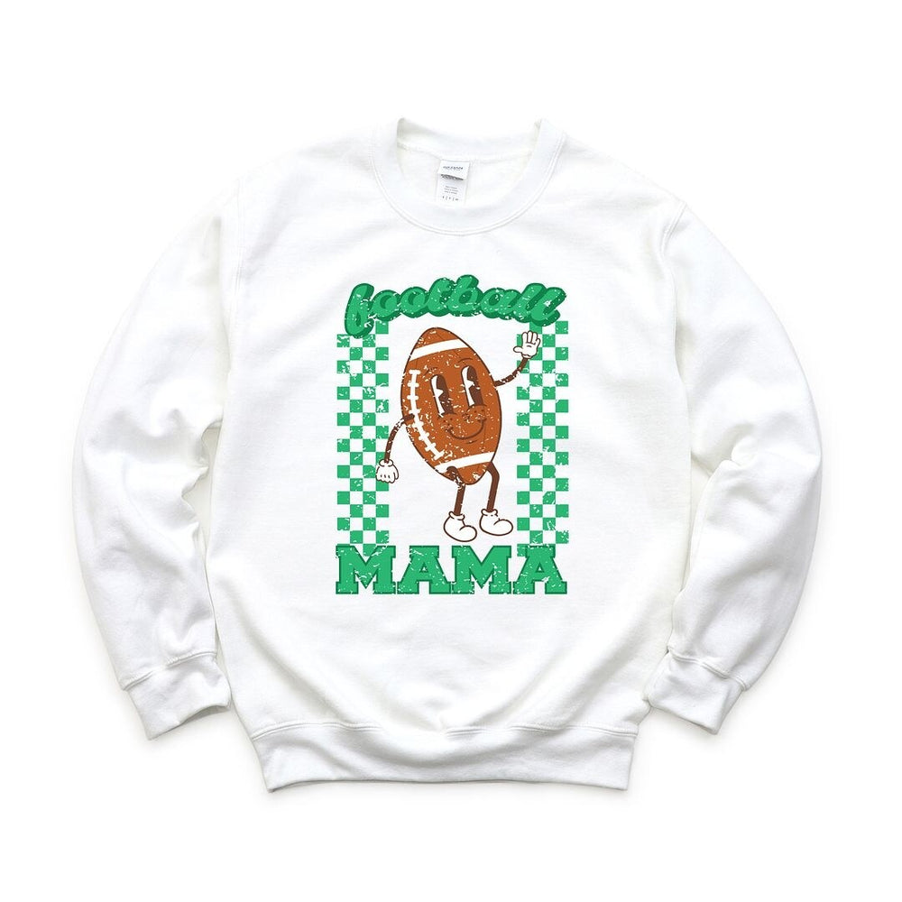 Checkered Football Mama Graphic Sweatshirt