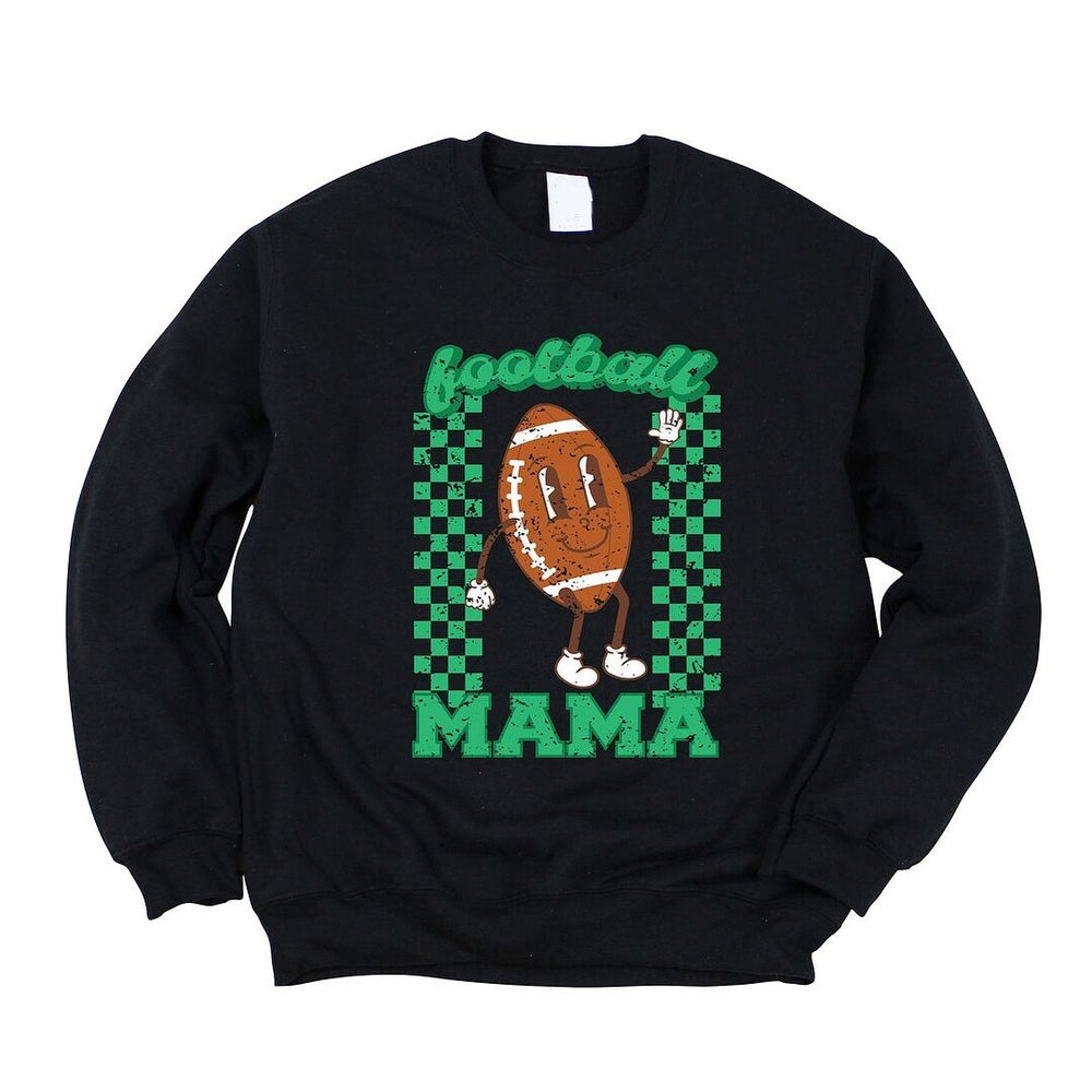 Checkered Football Mama Graphic Sweatshirt