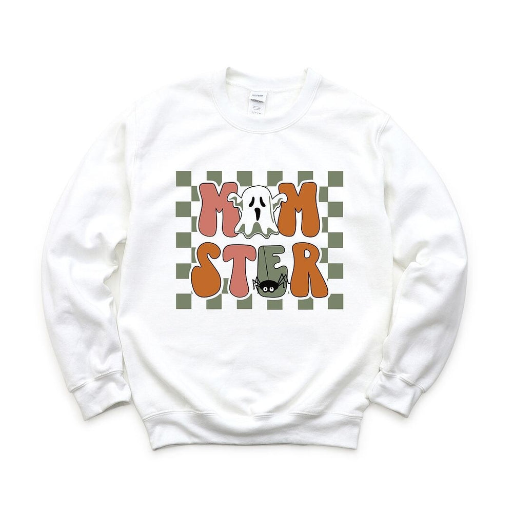 Checkered Momster Ghost Sweatshirt