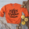 Checkered Pumpkin Season Cursive Graphic Sweatshirt