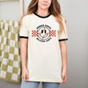 Checkered Summer Nights Ringer Tee