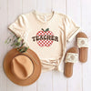 Checkered Teacher Apple Short Sleeve Crewnneck Tee