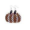 Cheetah Plaid Pumpkin Drop Earrings