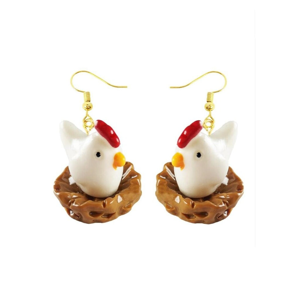 Chick In Nest Drop Earrings