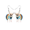 Chihuahua In Blue Tutu Drop Earrings