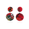 Christmas Plaid Circular Drop Earrings