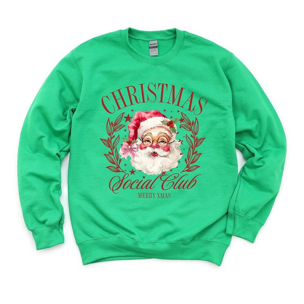 Christmas Social Club Santa Graphic Sweatshirt