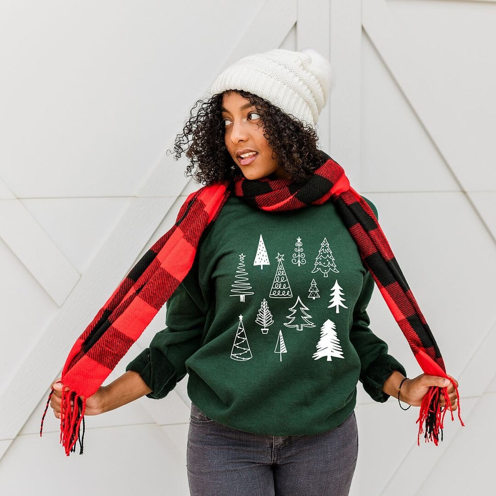 Christmas Tree Botanical Graphic Sweatshirt