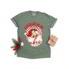 Christmas Vibes Santa Checkered Garment Dyed Tee