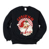 Christmas Vibes Santa Checkered Graphic Sweatshirt