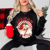 Christmas Vibes Santa Checkered Graphic Sweatshirt