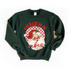 Christmas Vibes Santa Checkered Graphic Sweatshirt