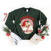 Christmas Vibes Santa Checkered Graphic Sweatshirt