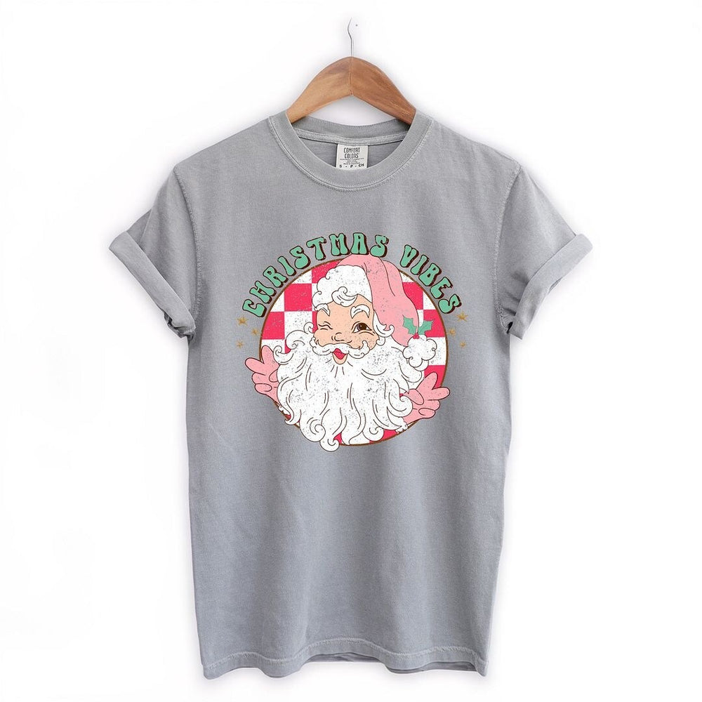 Christmas Vibes Santa Garment Dyed Tee