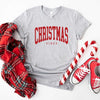 Christmas Vibes Varsity Short Sleeve Crewnneck Tee