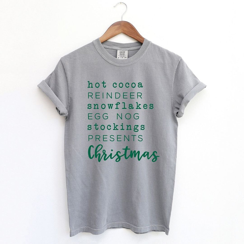 Christmas Words Garment Dyed Tee