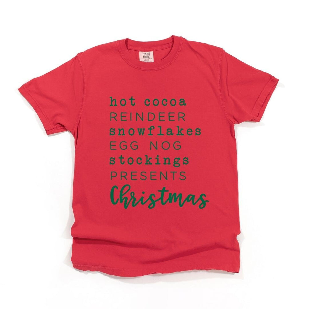 Christmas Words Garment Dyed Tee