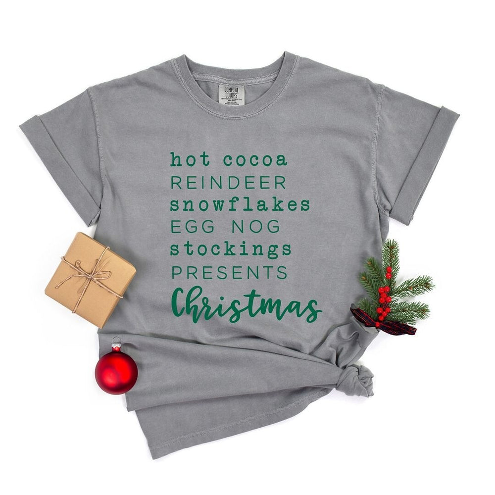 Christmas Words Garment Dyed Tee