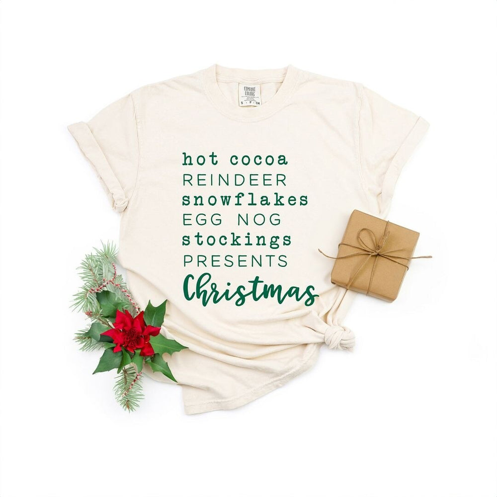 Christmas Words Garment Dyed Tee