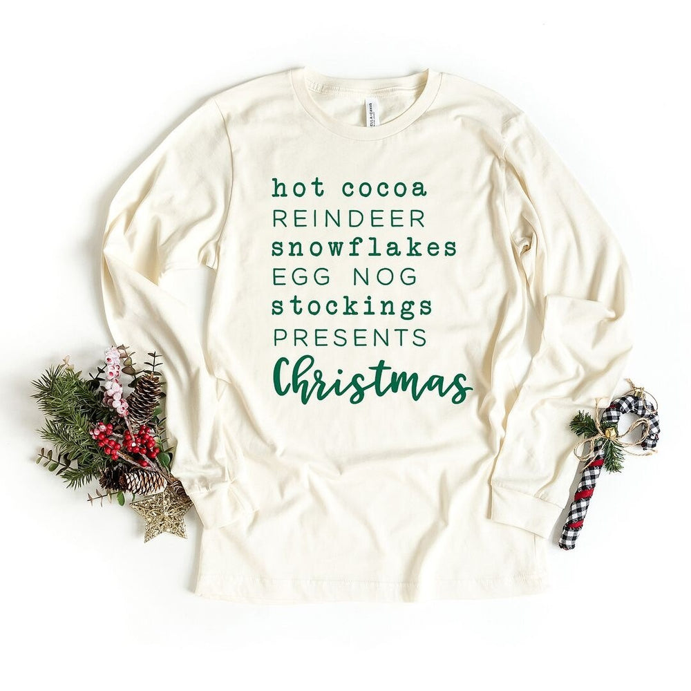 Christmas Words Long Sleeve Tee