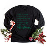 Christmas Words Long Sleeve Tee