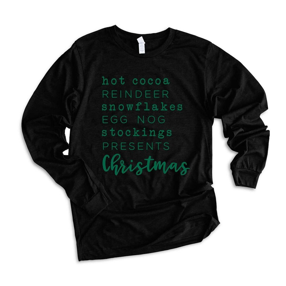 Christmas Words Long Sleeve Tee