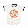 Circle Pumpkin Flowers Ringer Tee