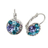 Circular Clustered Crystal Leverback Earrings