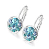 Circular Clustered Crystal Leverback Earrings