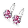 Circular Clustered Crystal Leverback Earrings