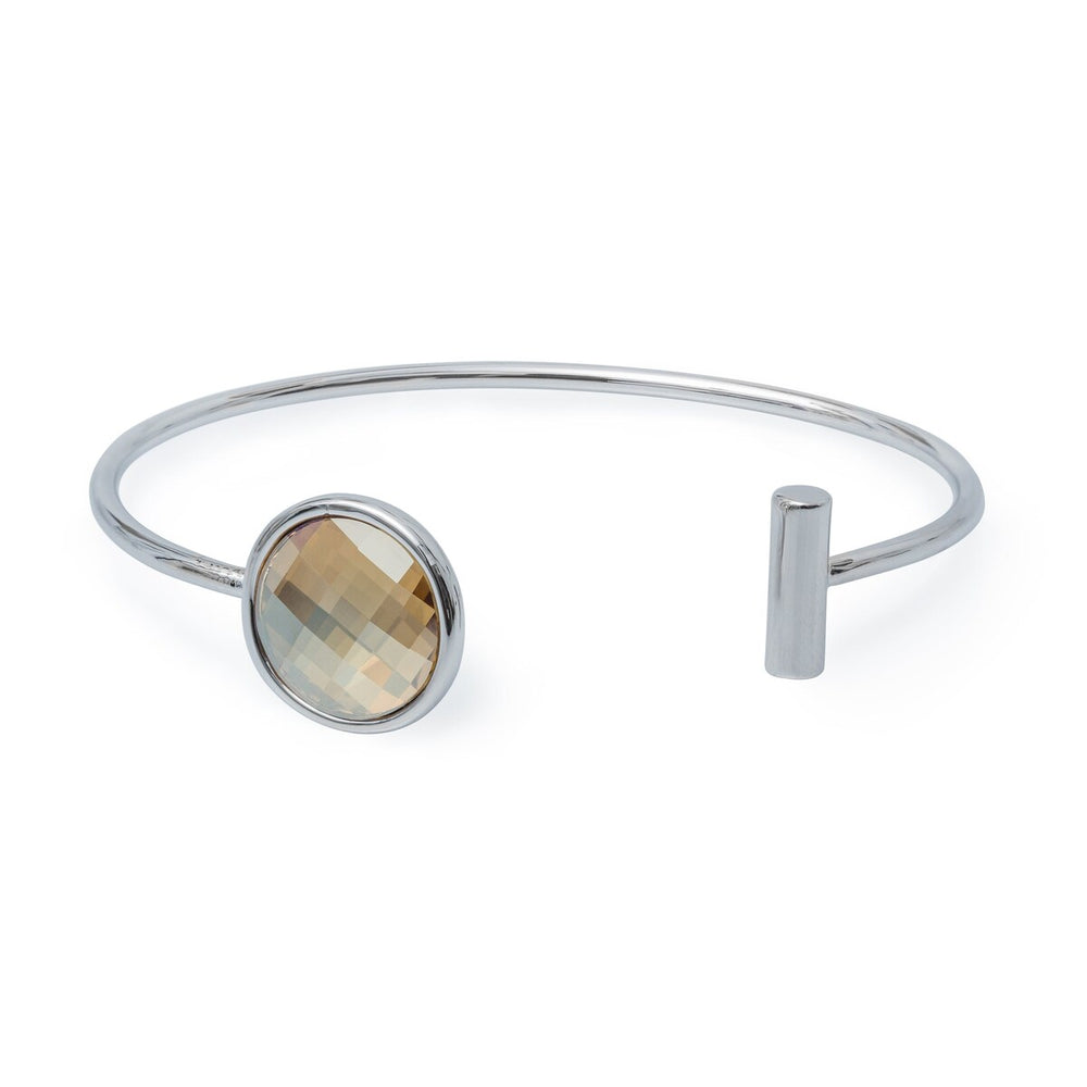 Circular Faceted Crystal Cuff Bracelet