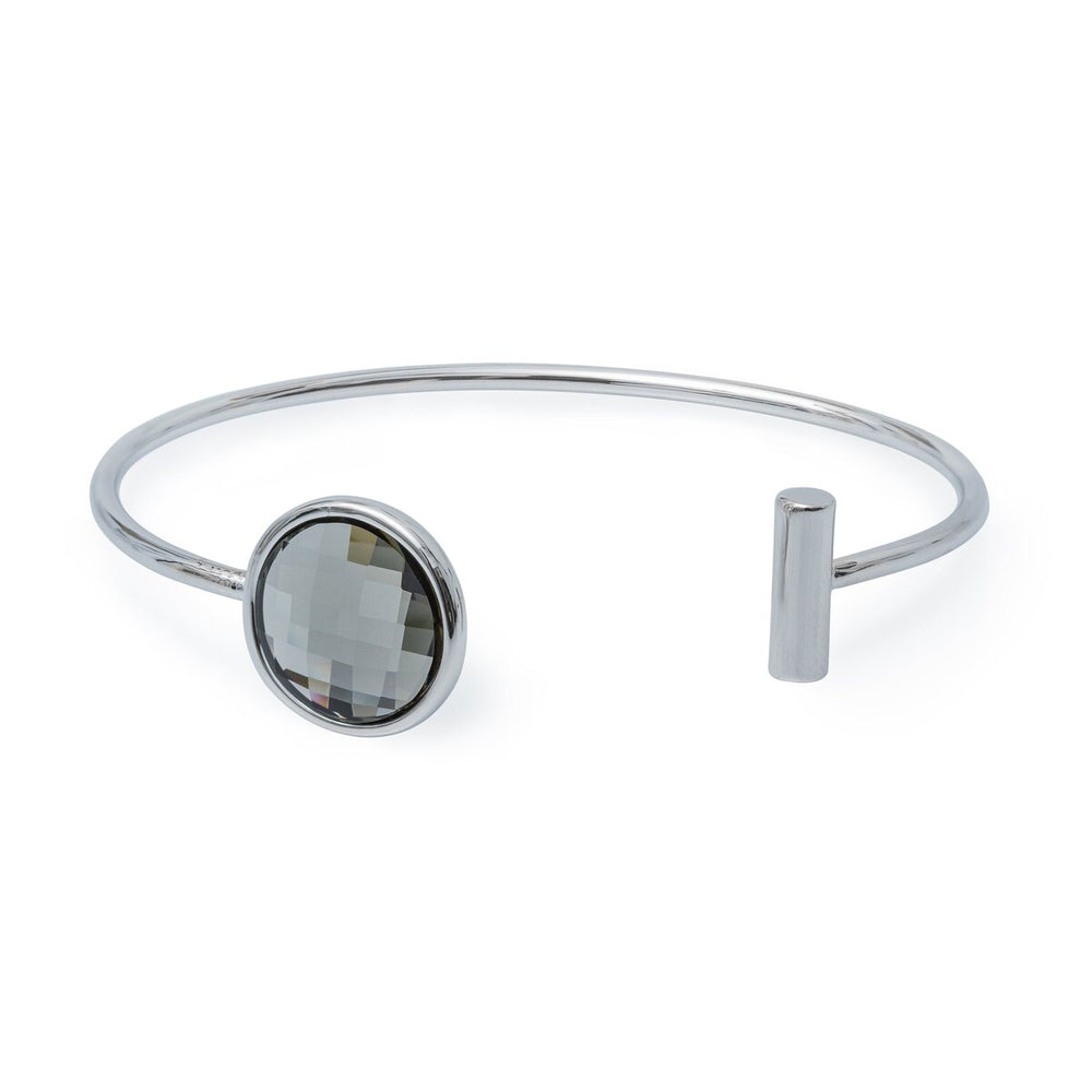 Circular Faceted Crystal Cuff Bracelet