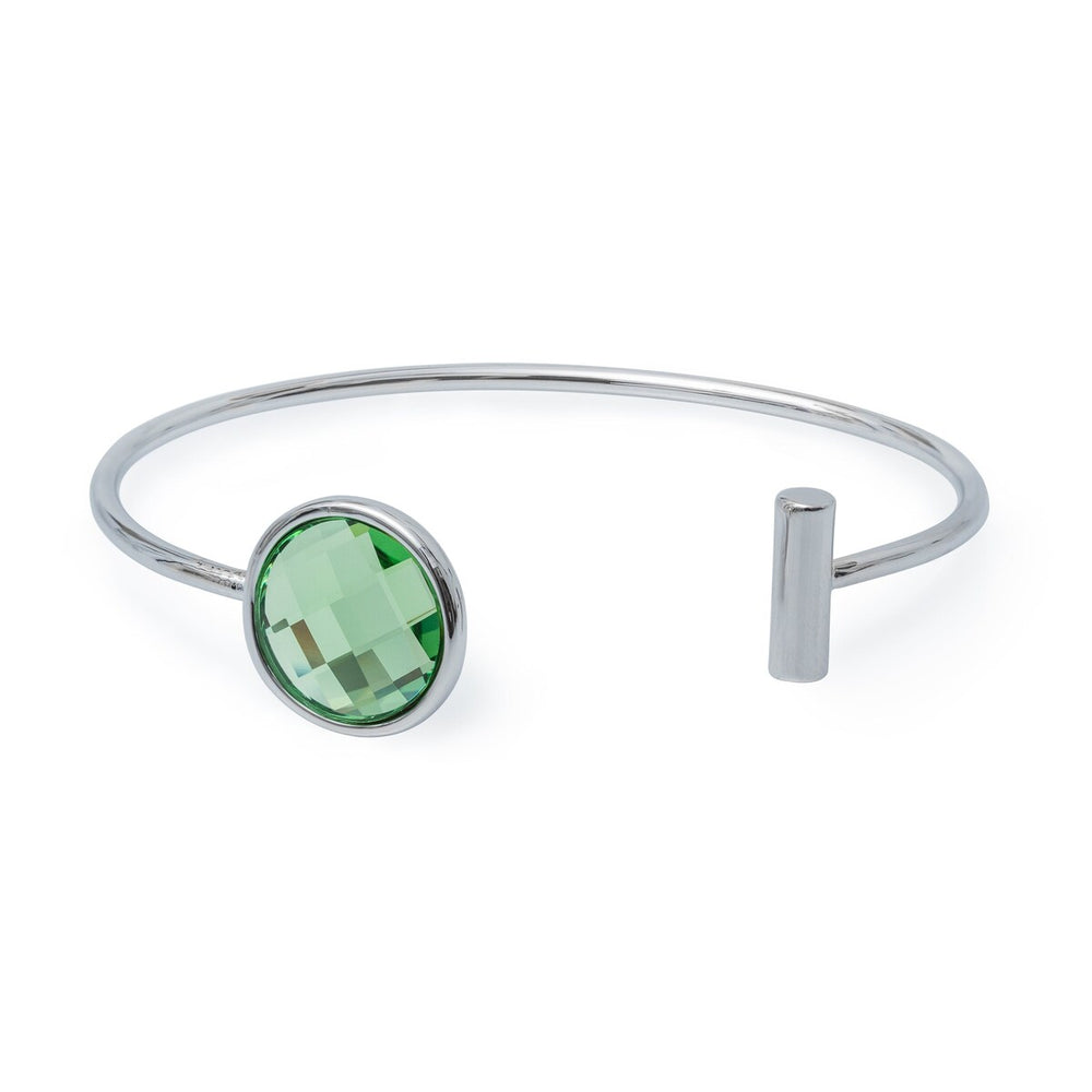 Circular Faceted Crystal Cuff Bracelet