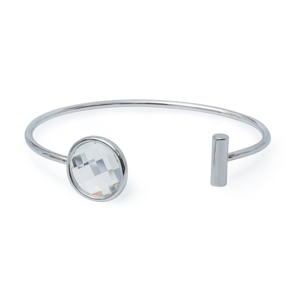 Circular Faceted Crystal Cuff Bracelet