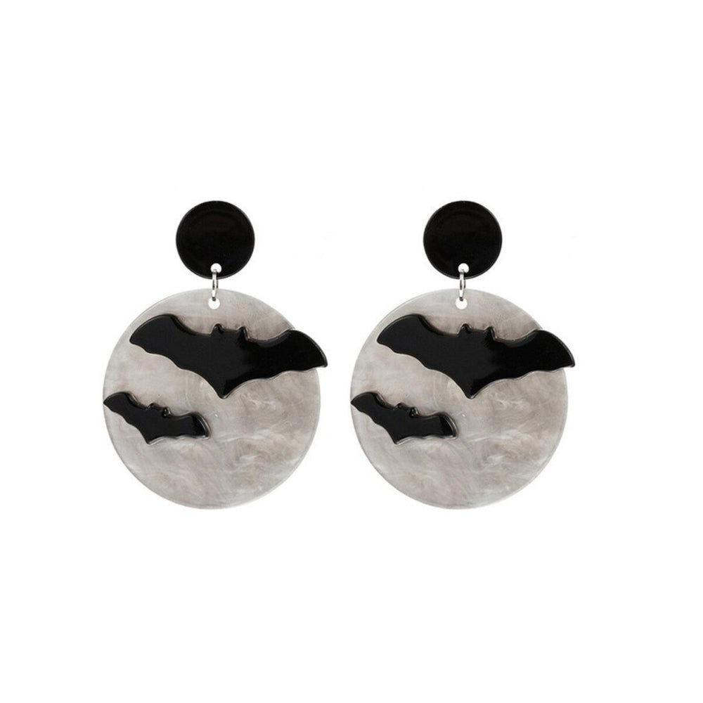 Circular Flying Bats In Cloudy Sky Drop Earrings