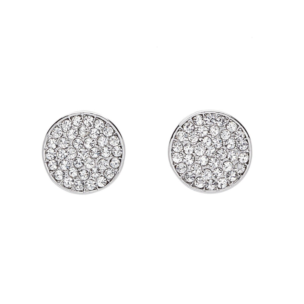 Circular Pave Stud Earrings with Swarovski