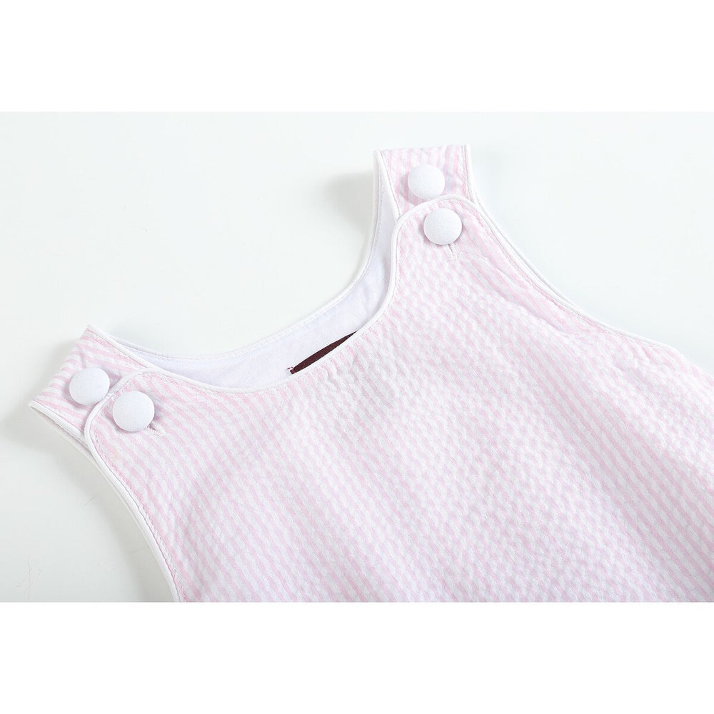 Classic Pink Seersucker Bubble Romper