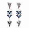 Clear Blue Crystal Geometric Drop Earrings