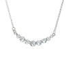 Clear Circular Swarovski Crystal Curved Necklace - White