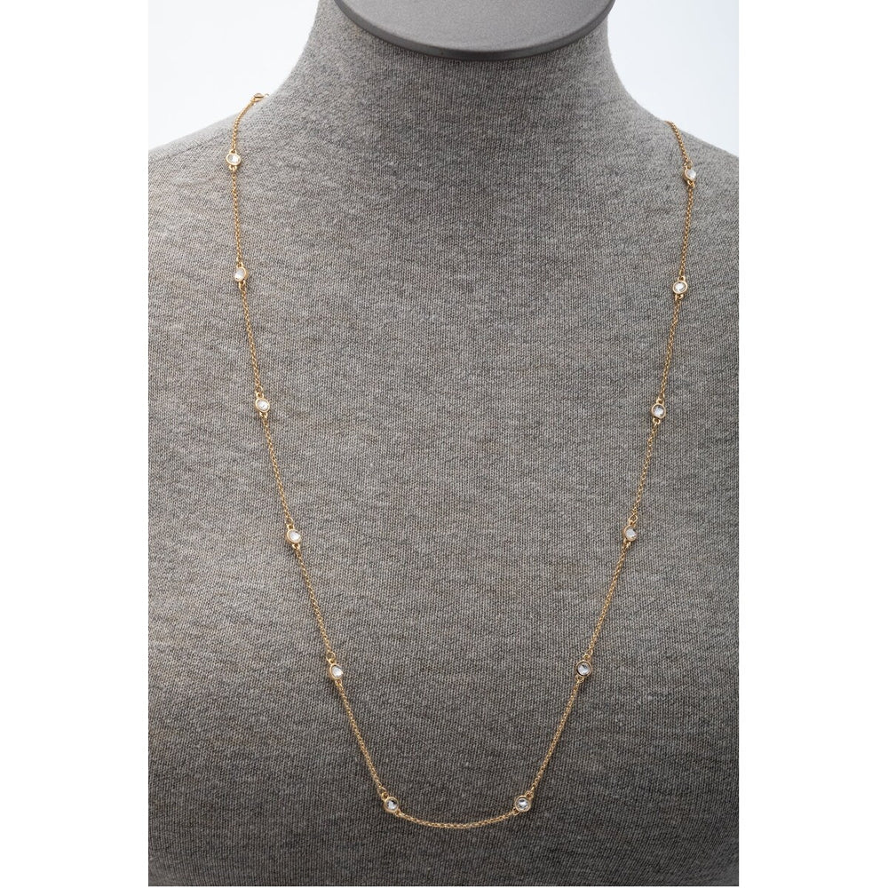 Clear Crystal Classic Station Necklace