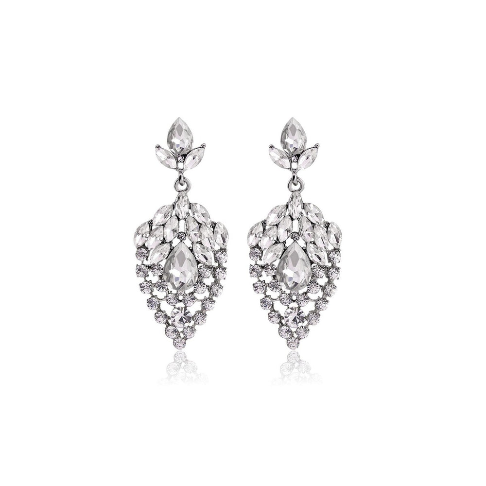 Clear Crystal Statement Chandelier Drop Earrings