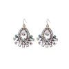 Clear Crystal Teardrop Mint Green Earrings