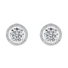 Clear Cubic Zirconia Halo Stud Earrings