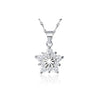 Clear Cubic Zirconia Snowflake Pendant Necklace - White