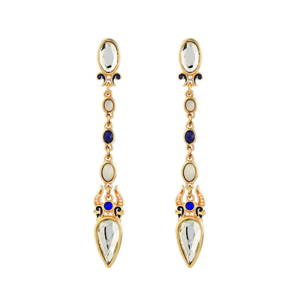 Clear Goldtone Teardrop Drop Earrings